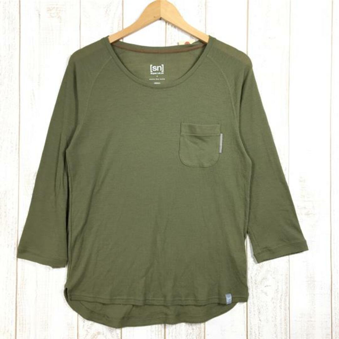 MENs S  アトリエブルーボトル × SN supernatural ハイカーズ リブ Tシャツ 8部袖 Hikers RIB T-shirt 8sleeve ウール 生産終了モデル 入手困難 ATELIER BLUE BOTTLE SNX016350 グリーン系