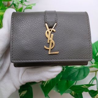 サンローラン(Saint Laurent)のサンローラン　三つ折り財布　オリガミタイニーウォレット　カサンドラ　グレー(財布)