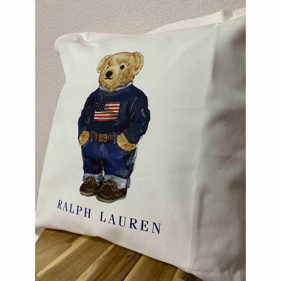 ラルフローレン ベアー ストライプクッションカバー 2個セット新品
