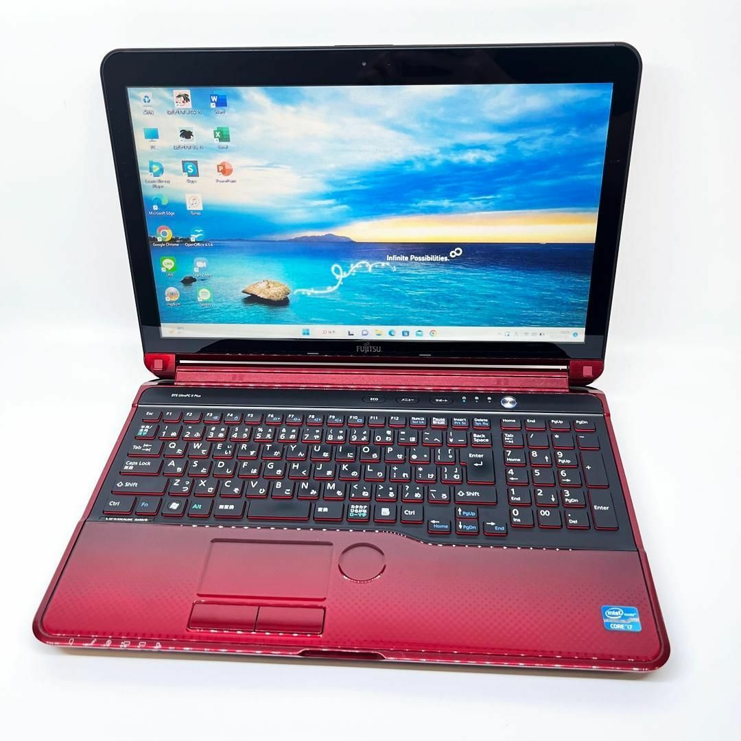 【美品】富士通　LIFEBOOK ノートパソコン　8GB SSD オフィス付