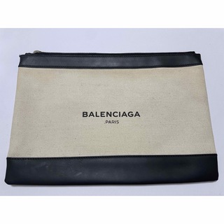 BALENCIAGA バレンシアガ キャンバス レザークラッチバッグ 437367 ブラック