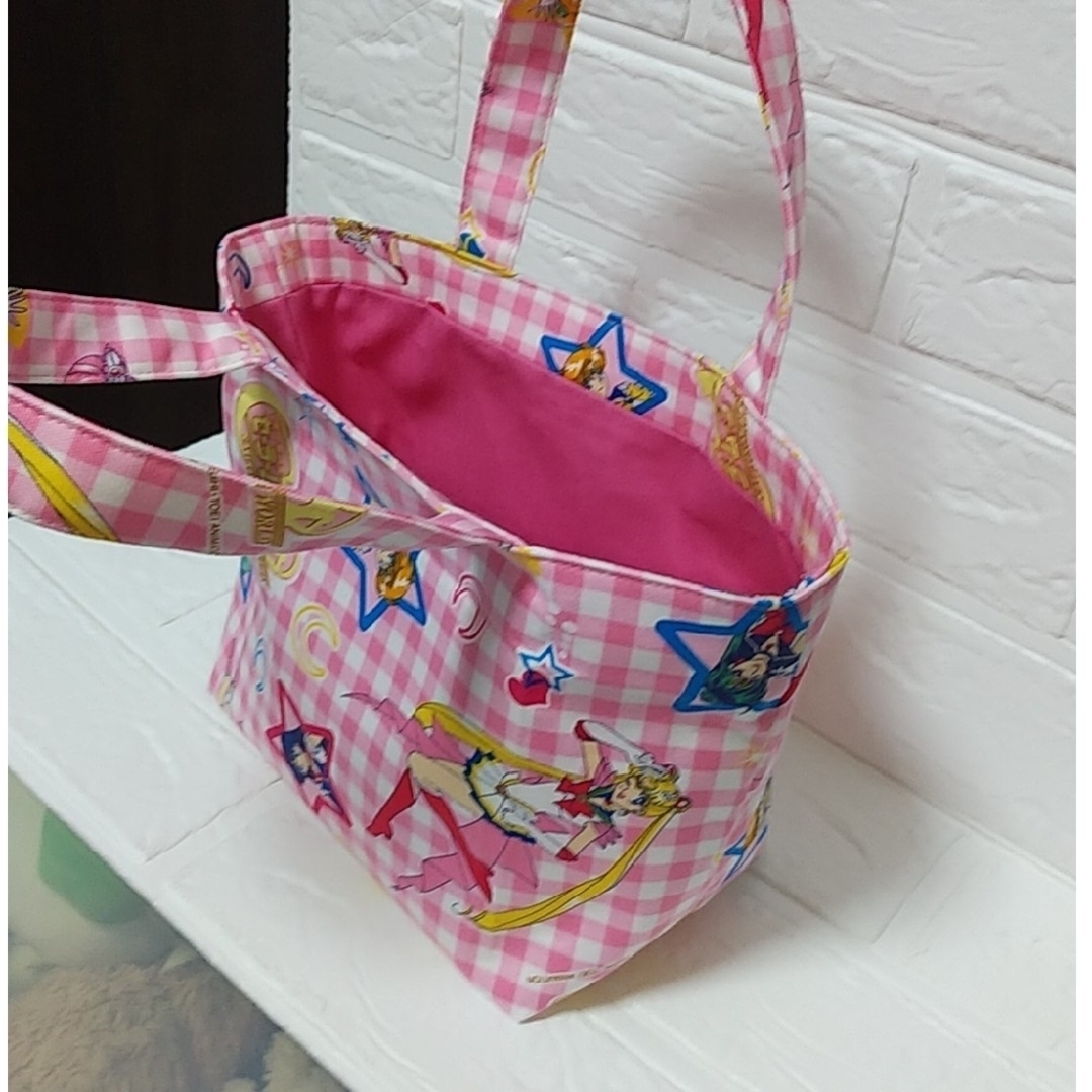 ミニバッグ　セーラームーン　ピンク　ギンガムチェック ハンドメイドのファッション小物(バッグ)の商品写真