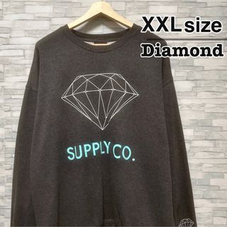 Diamond Supply　スウェット　グレー　ロゴ　プリント　USA古着(スウェット)