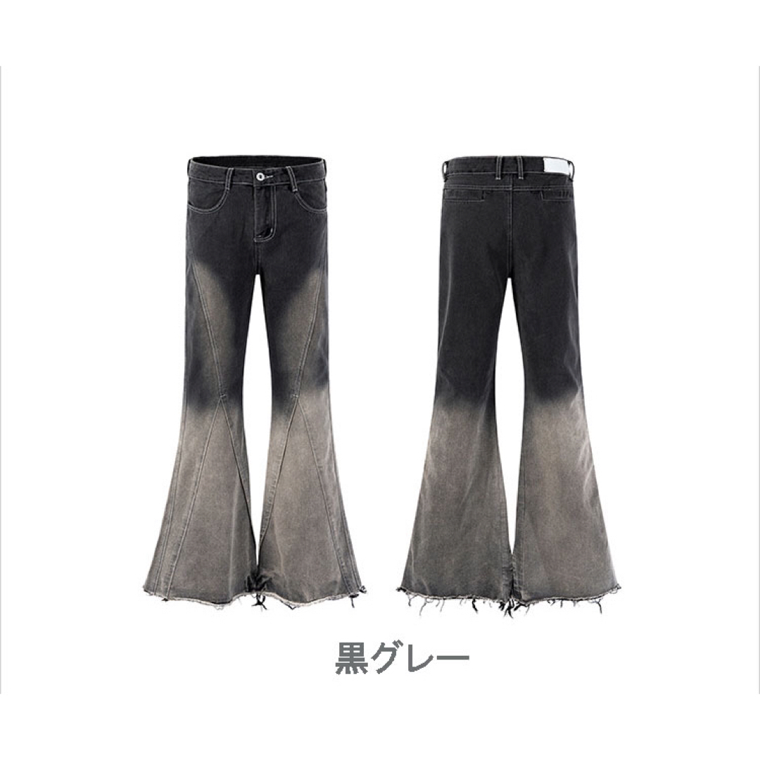 Rick Owens(リックオウエンス)のグラデーション　変形　デザイン　フレアパンツ　デニム メンズのパンツ(デニム/ジーンズ)の商品写真