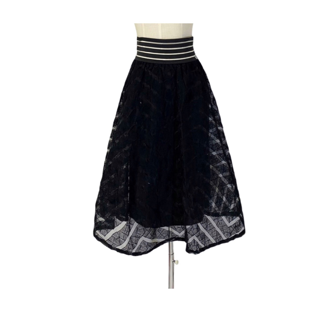 新品定価52,800円タグ付き イタリア製 ウエスト伸縮チュールフレアスカートスカート