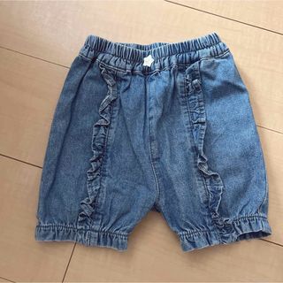 バースデイ(バースデイ)の着2 美品　cottoli フリルデニムショートパンツ　90(パンツ/スパッツ)