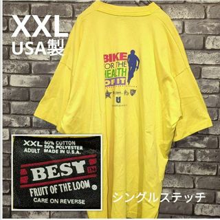 フルーツオブザルーム(FRUIT OF THE LOOM)の90sシングルステッチ半袖シャツ　XXL 3L企業ロゴプリント　イベントtシャツ(Tシャツ/カットソー(半袖/袖なし))