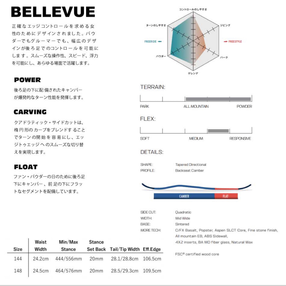 SALOMON(サロモン)のサロモン SALOMON スノーボードレディース BELLEVUE 22-23 スポーツ/アウトドアのスノーボード(ボード)の商品写真