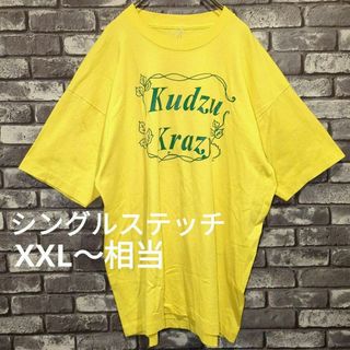 90s古着　シングルステッチ半袖tシャツ　ビッグサイズ　英字プリント　XXL(Tシャツ/カットソー(半袖/袖なし))