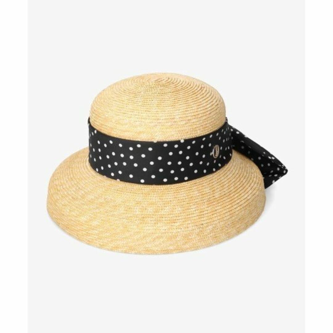 ドット】Chapeau d´ O シャポードオー カサブランカ 麦わら帽子 黒- ドット】Chapeau d´ O シャポードオー カサブランカ 麦わら帽子 黒-
