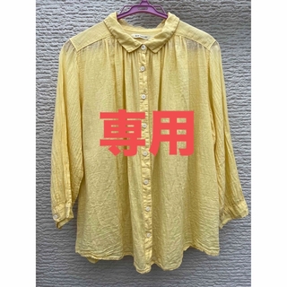 サンバレー(SUNVALLEY)のサンバレー　シャツ　コットン　染めシャツ　黄色シャツ(シャツ/ブラウス(長袖/七分))