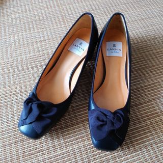 美品　LANVIN en Bleu フラットシューズ　グリッターラメ　23.5㎝