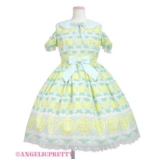 アンジェリックプリティー(Angelic Pretty)のLemonade Float ミント　ワンピース＋カチューシャSet(ロングワンピース/マキシワンピース)