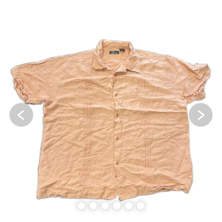 D キューバシャツ　半袖　オレンジ　レーヨン45% オーバーサイズ(シャツ)