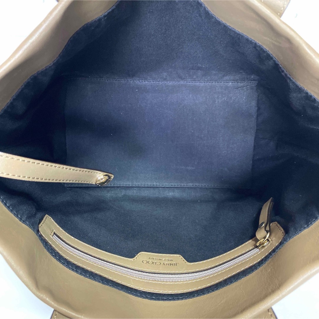 【美品】JIMMY CHOO SOFIA/S グレージュ スタッズ トートバッグ