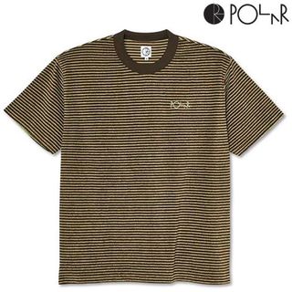 ポーラースケートカンパニー(POLAR SKATE CO.)のPOLAR SKATE CO. TERRY STRIPE TEE BROWN(Tシャツ/カットソー(半袖/袖なし))