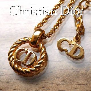 美品 ディオール CDロゴ ネックレス ヴィンテージ ゴールド 813-
