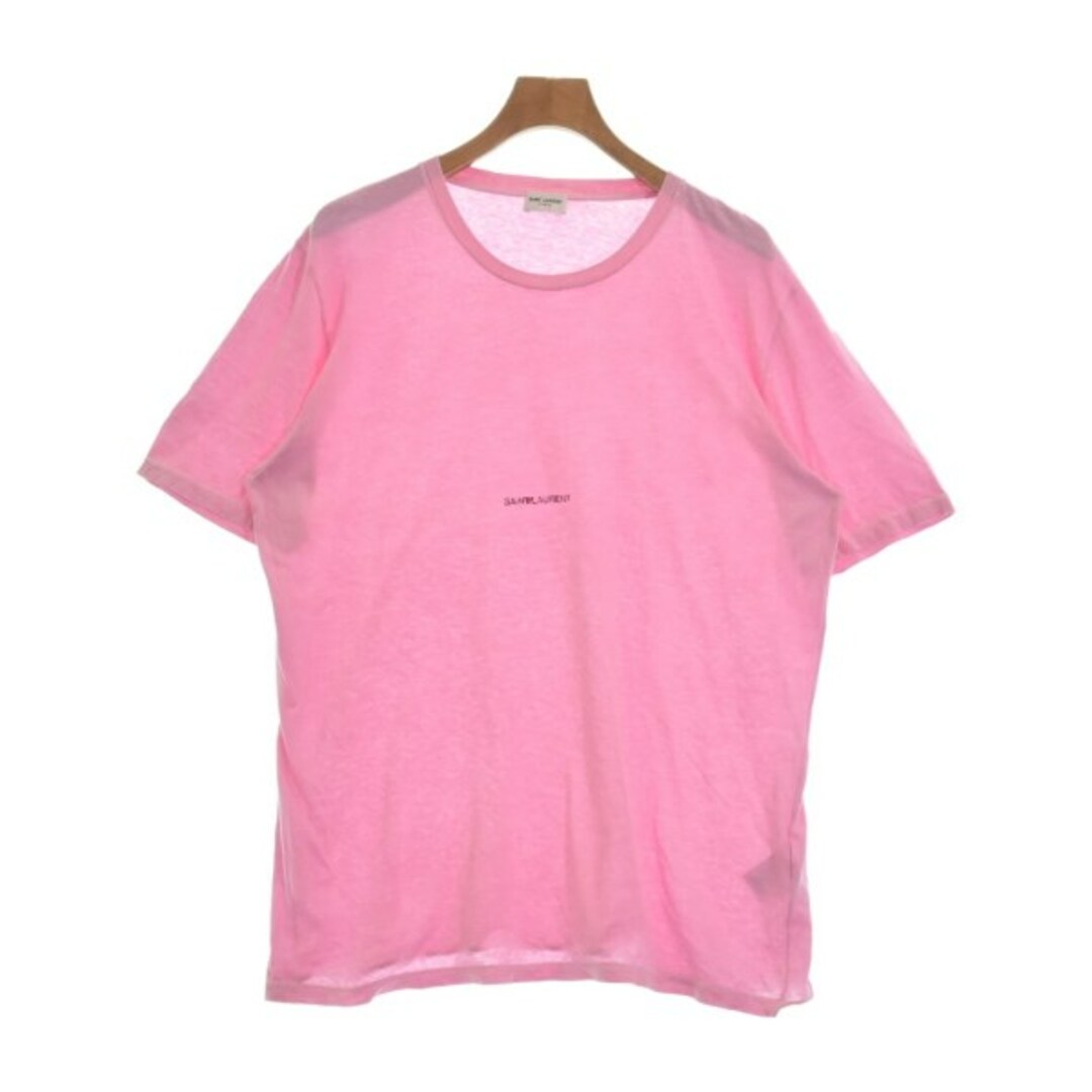 クルーネック袖丈SAINT LAURENT PARIS Tシャツ・カットソー L ピンク