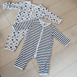 プチバトー(PETIT BATEAU)のプチバトー 長袖ロンパース 2点セット(ロンパース)