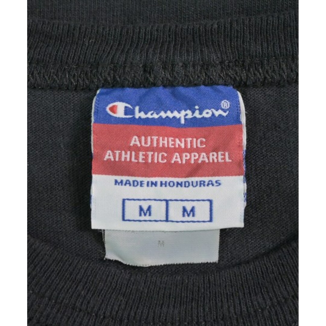 Champion(チャンピオン)のCHAMPION チャンピオン Tシャツ・カットソー M 黒(ボーダー) 【古着】【中古】 メンズのトップス(Tシャツ/カットソー(半袖/袖なし))の商品写真