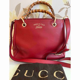 グッチ(Gucci)のGUCCI グッチ　バンブーハンドバッグ　牛革　ショルダーバッグ　2way(ハンドバッグ)