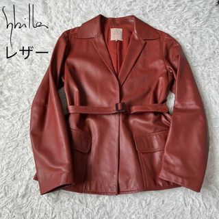 シビラ(Sybilla)の美品　sybilla シビラ　レザージャケット　テーラード　赤茶(テーラードジャケット)