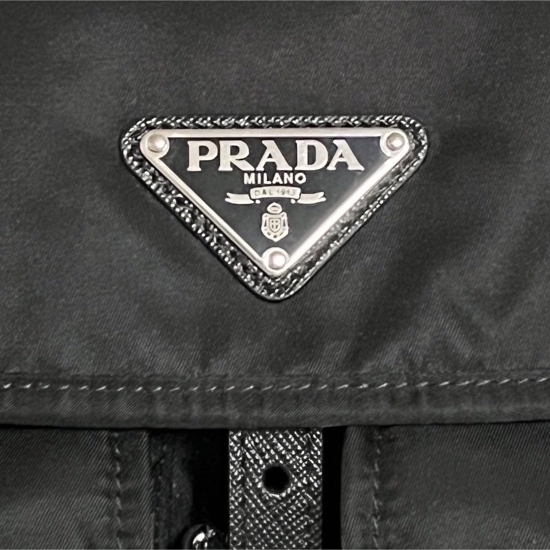 PRADA(プラダ)のPRADA ナイロン x サフィアーノ ショルダー・クロスボディーバッグ 黒 レディースのバッグ(ショルダーバッグ)の商品写真