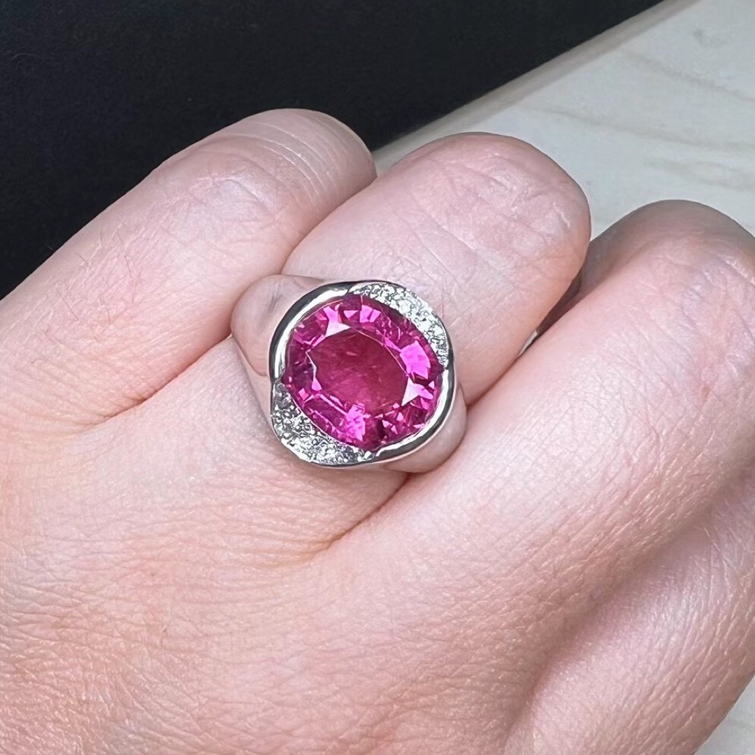 天然トルマリン ダイヤ リング4.83ct k18/pt900 rの通販 by Rui|ラクマ