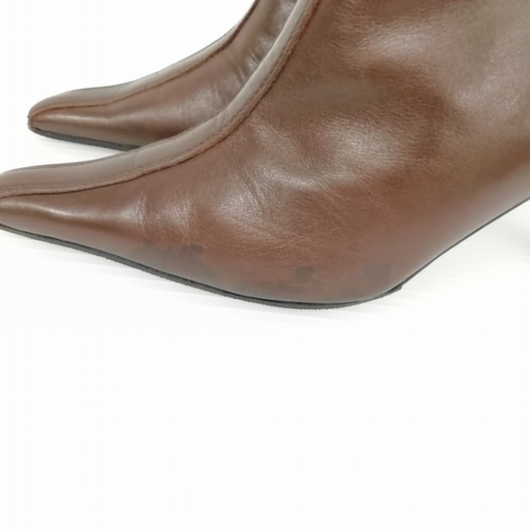 Gianni Versace(ジャンニヴェルサーチ)のショートブーツ ブーティ ポインテッドトゥ 36.5 ブラウン レディースの靴/シューズ(ブーツ)の商品写真