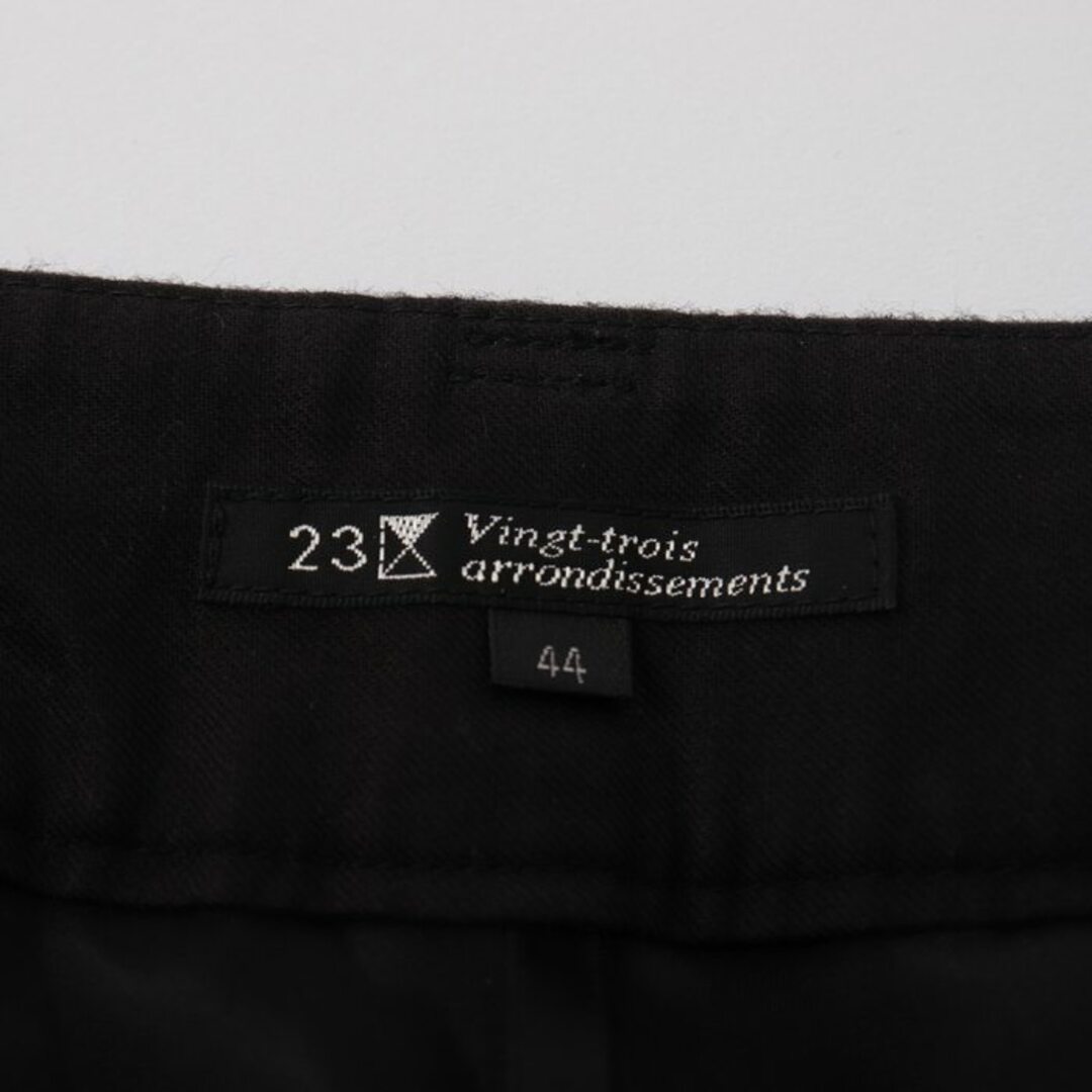 23区 ロングパンツ ストレッチ ウール/カシミア混 シンプル 無地 ボトムス 日本製 黒 レディース 44サイズ ブラック 23ku