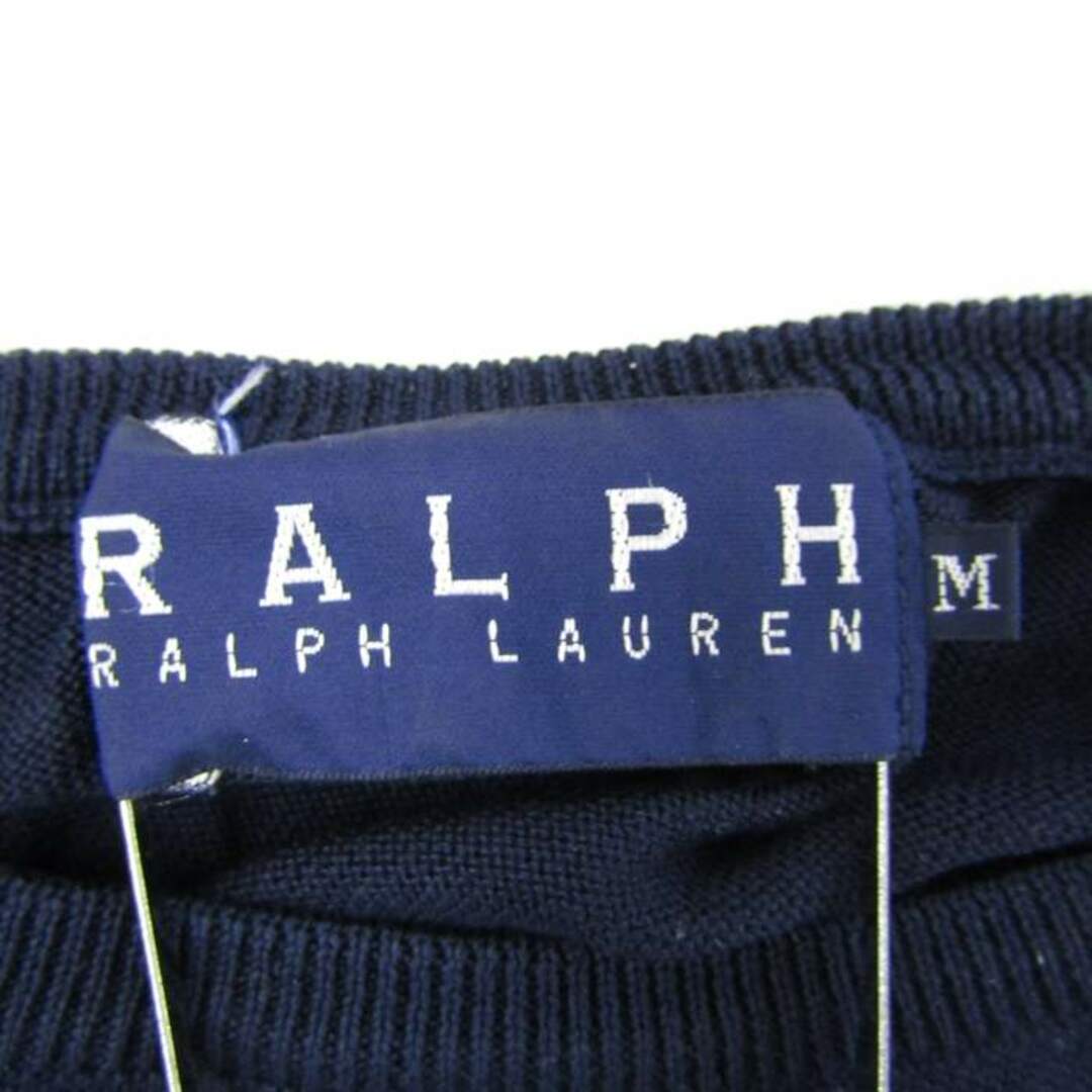 Ralph Lauren(ラルフローレン)のラルフローレン カットソー サマーニット 半袖 シルク100% シンプル 無地 トップス レディース Mサイズ ネイビー RALPH LAUREN レディースのトップス(カットソー(長袖/七分))の商品写真