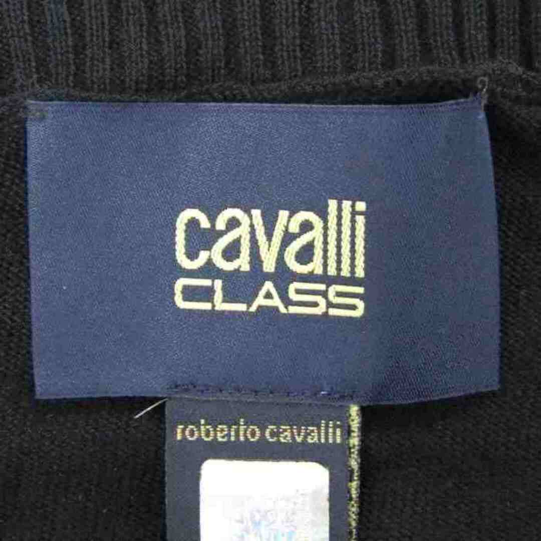 Roberto Cavalli(ロベルトカヴァリ)のロベルトカバリ カーディガン ニット 長袖 ウール/シルク混 切替 トップス 黒 レディース 42サイズ ブラック Roberto Cavalli レディースのトップス(カーディガン)の商品写真