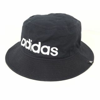 アディダス(adidas)のアディダス バケットハット コットン ロゴ 帽子 バケハ ブランド レディース メンズ 58cmサイズ ブラック adidas(ハット)