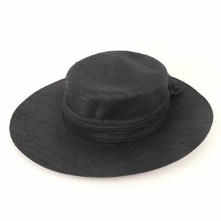 カンゴール(KANGOL)のカンゴール コレクション ハット シルク100% イギリス製 リボン ワイドブリム ブランド 帽子 レディース ブラック KANGOL(ハット)