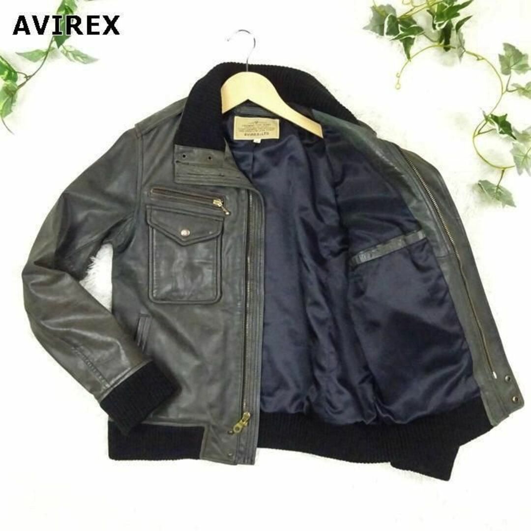 AVIREX ホースハイド レザージャケット ブルゾン M