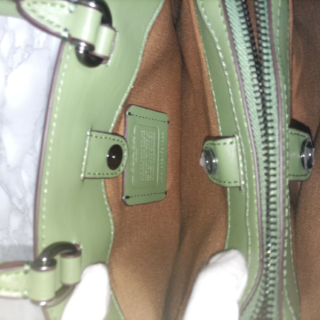 COACH コーチ ショルダーバッグ ハンドバッグ ベージュ グリーン系