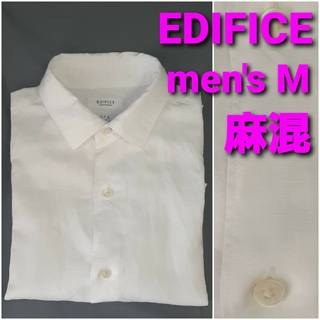 EDIFICE - EDIFICE エディフィス カジュアルシャツ M 紺xピンクx白 ...