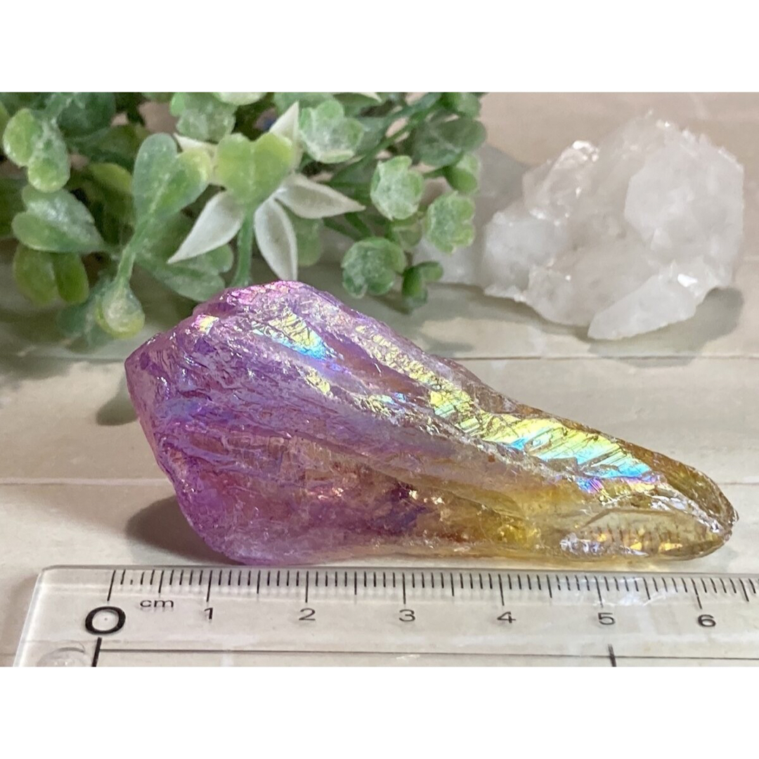 七色の夢໒꒱✨　レインボーオーラ　水晶　クリスタル　ポイント　原石　ポリッシュ