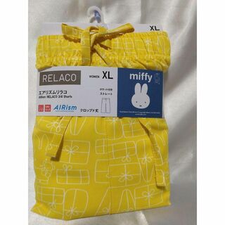ユニクロ(UNIQLO)のユニクロ リラコ ミッフィー XL 総柄 黄色 エアリズム ルームパンツ(ルームウェア)