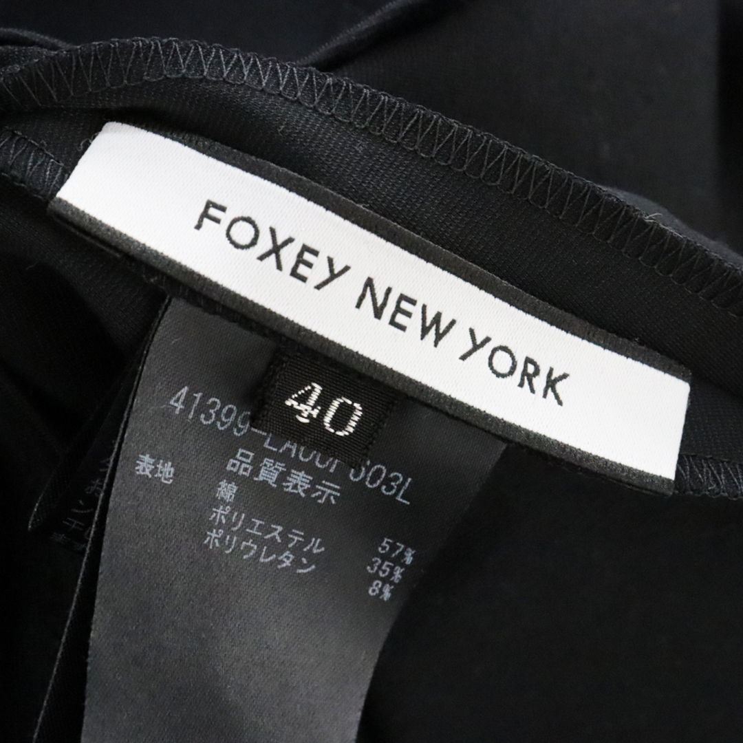 【美品】FOXEY NEW YORK ノースリーブワンピース ブラック 40