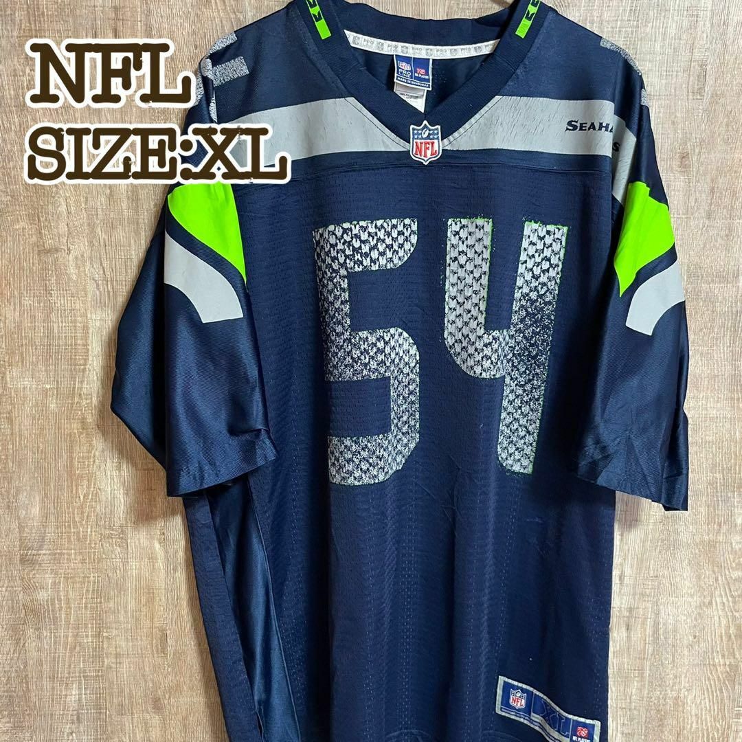 NFL シアトル・シーホークス　ゲームシャツ　ネイビー　XL