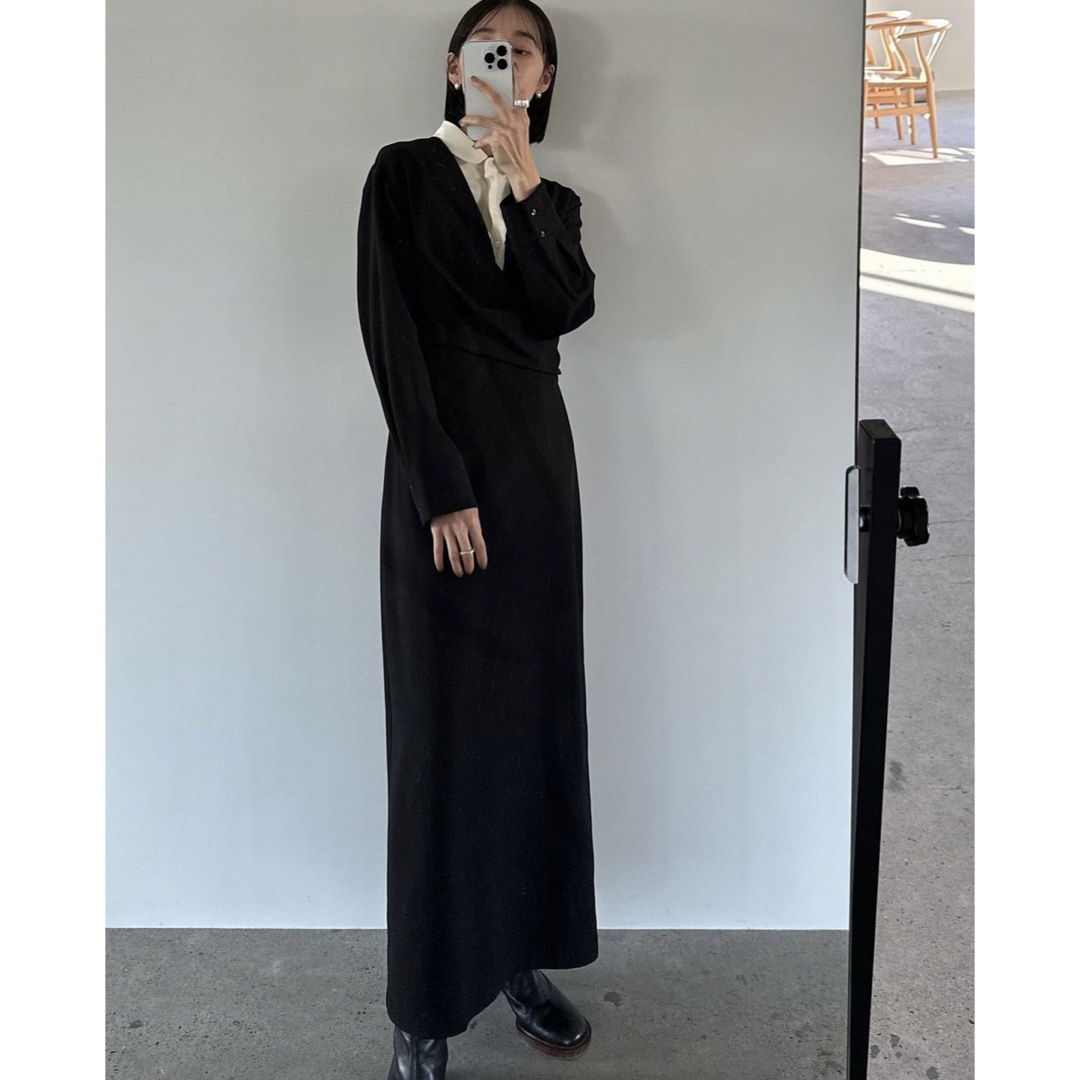 CLANE COLLAR LAYERD DRAPE ONE PIECE