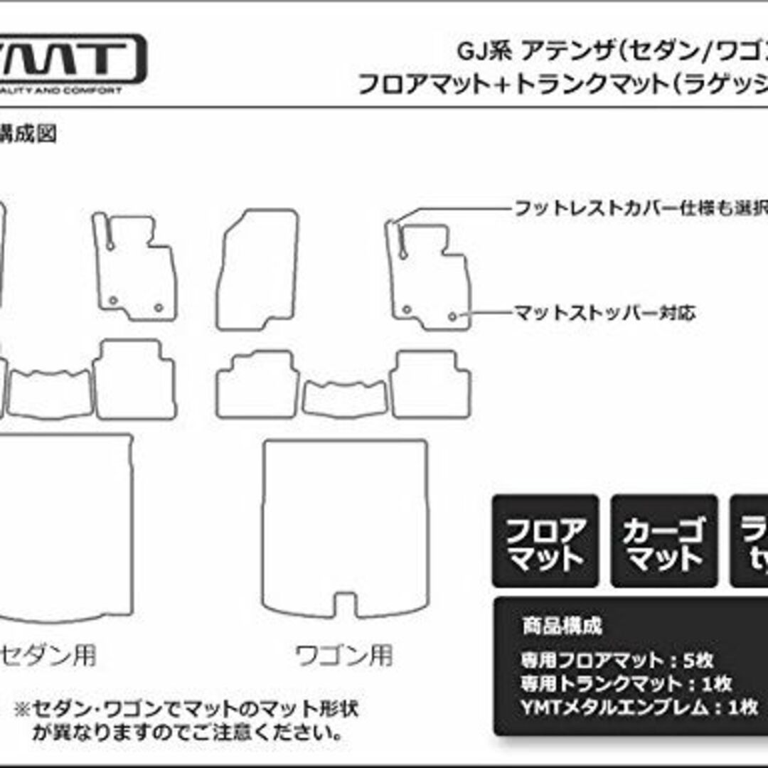 【色: 運転席フットレストカバー有り】YMT GJ系アテンザ ワゴン(2WD)ラ