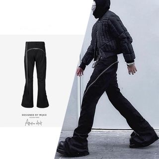 リックオウエンス(Rick Owens)の残りわずか　メンズ　サイドジップ デニムパンツ 男女兼用 ジンズ ベルボトム(デニム/ジーンズ)