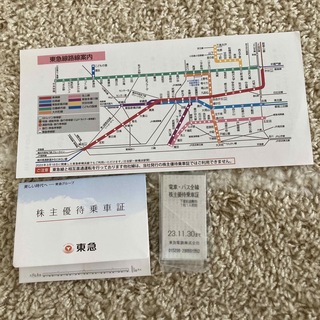 東急電鉄　電車・バス全線　株主優待乗車証　5枚(鉄道乗車券)