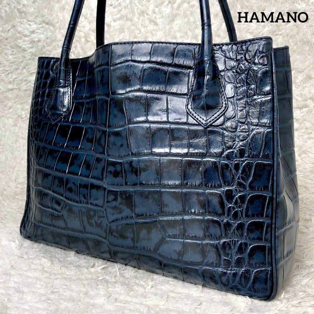 極美品✨HAMANO 濱野 ハンドバッグ A4収納可能 ブラック ナイロン