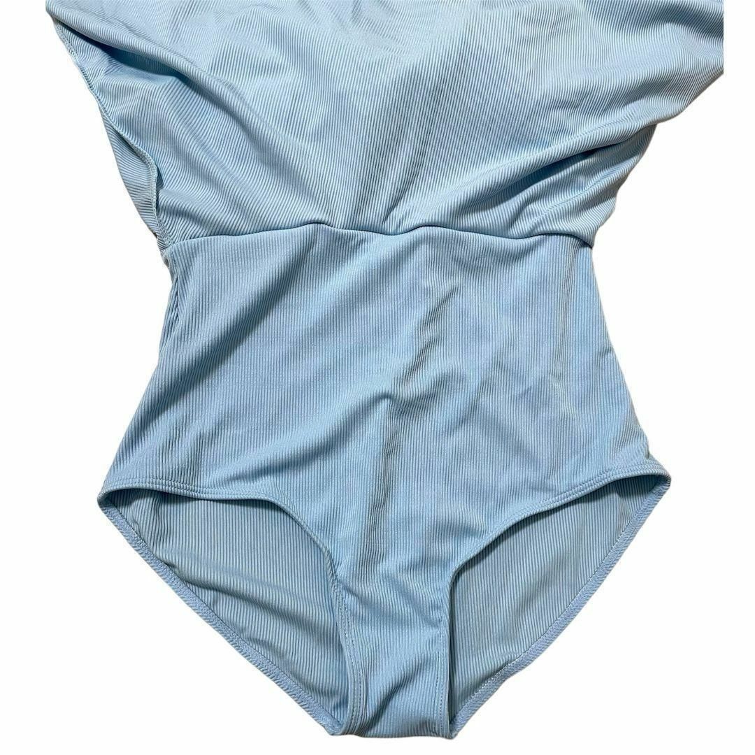水着 ワンピース 人気 バイカラー リボン 可愛い 体型カバー フリル ss 夏 レディースの水着/浴衣(水着)の商品写真