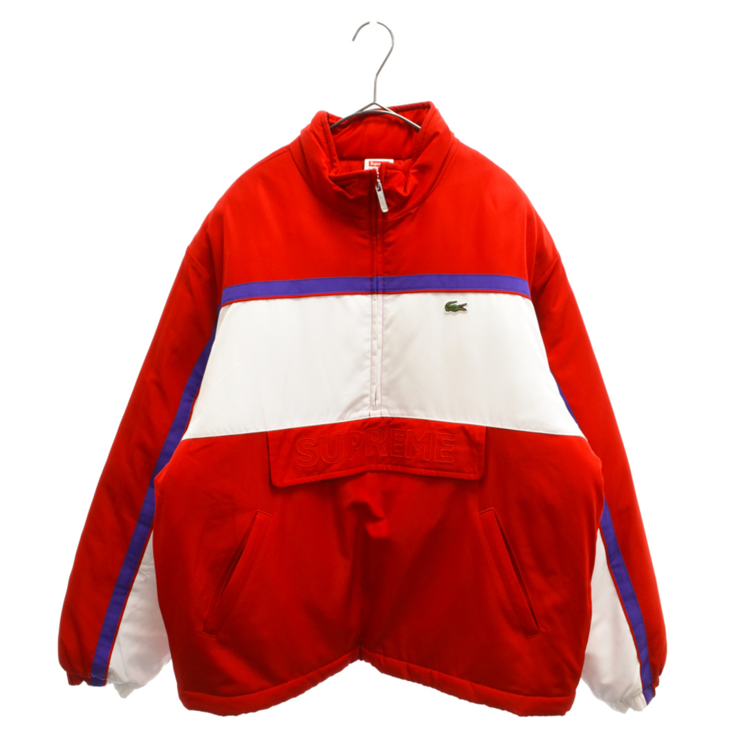 SUPREME シュプリーム 19AW×LACOSTE Puffy Half Zip Pullover BH1866 ラコステ パフィーハーフジップジャケット ナイロン レッド