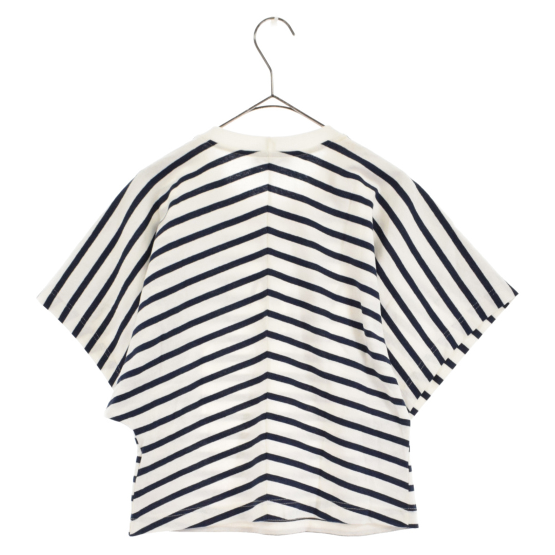 ALAIA アライア MARINIERET ロゴプリントボーダーセーラー半袖Tシャツ ホワイト/ブルー レディース AA9H02913J043