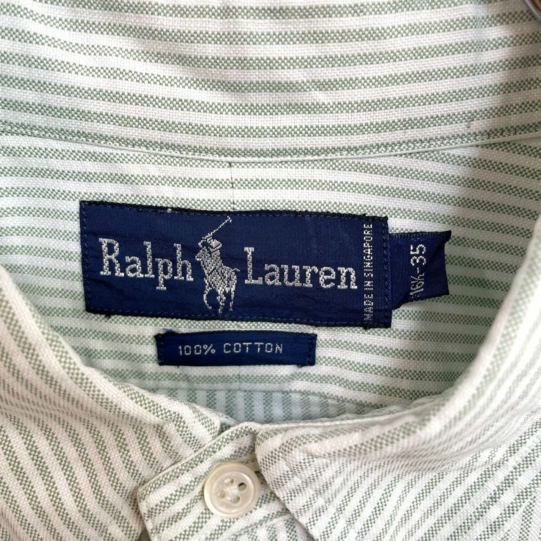 POLO RALPH LAUREN(ポロラルフローレン)の【当時物】ポロラルフローレン  ビッグサイズ　ポニー刺繍　BD　ストライプシャツ メンズのトップス(シャツ)の商品写真